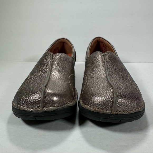 Clarks Un Loop Stride Pebble Metallic Leather Slip On Shoes Women's Size 9M - Picture 4 of 10